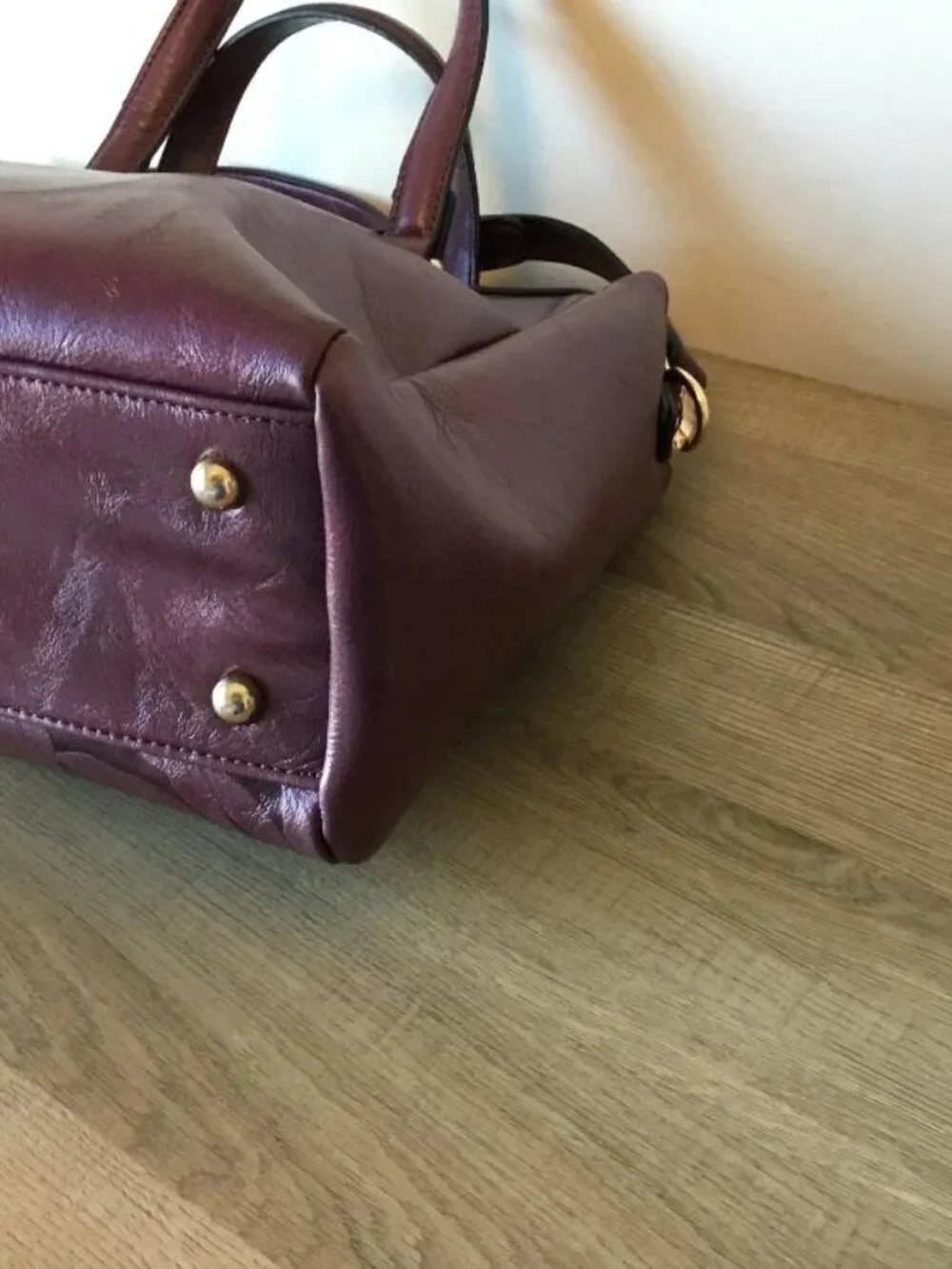 Mellow World Salome Floral Embossed Satchel Handbag Crossbody in Plum- 2 Straps - Picture 7 of 10